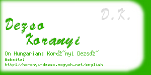 dezso koranyi business card